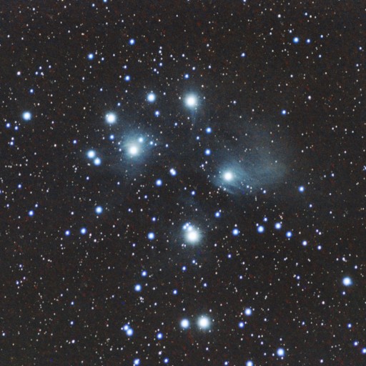 Photograph of the Pleiades cluster